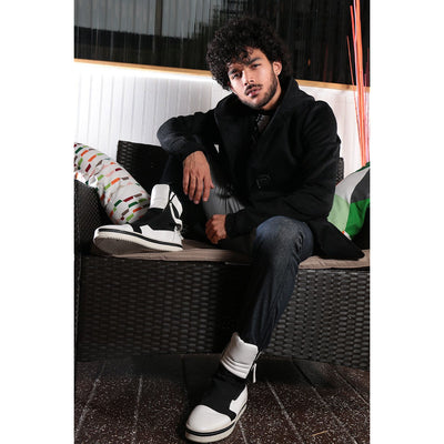 Black and White High top Sneaker by MUSICCI