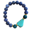 Lapis Lazuli, Lava Rock and Turquoise Stone Bracelet by Urban Charm Marketplace