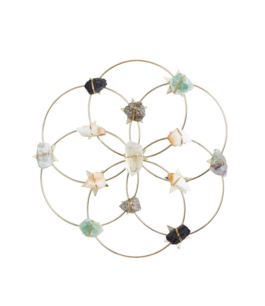 Crystal Grid - Healing Crystal Wall Decor - Flower Of Life - Large by Ariana Ost