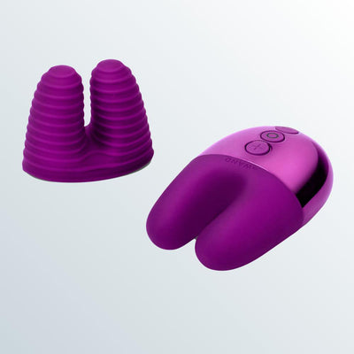 Le Wand Chrome Double Motor Vibrator - Dark Cherry by Condomania.com
