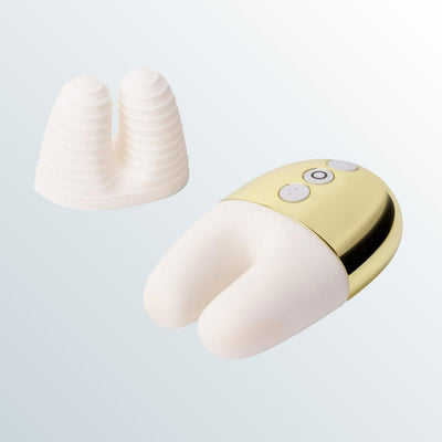 Le Wand Chrome Double Motor Vibrator - Limited Edition White/Gold by Condomania.com
