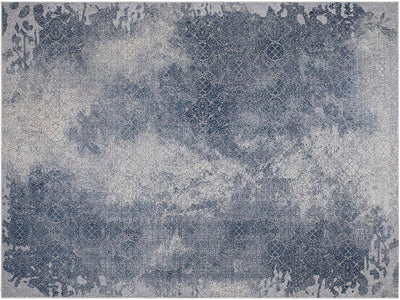 Modern Transitional Loane Grey Blue Rug by Bareens Designer Rugs