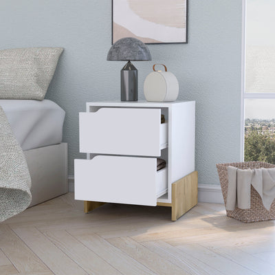 Lovell Nightstand, Two Drawers by FM FURNITURE