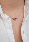 Adeline Amethyst Cluster Necklace by Capucinne Blue