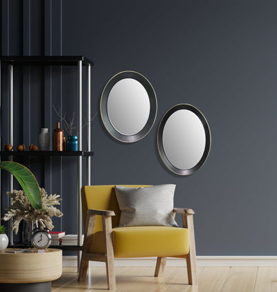 Wall Mirror - Oval metal decorative mirror medium by Peterson Housewares & Artwares