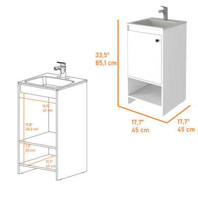 Chariot Free Standing Vanity Cabinet, One Open shelf by FM FURNITURE