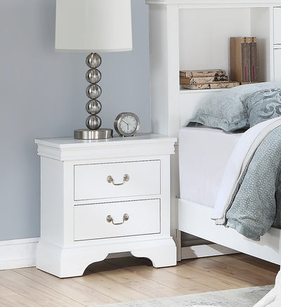 Modern Bedroom Nightstand White Color Drawers Bed Side Table Plywood
