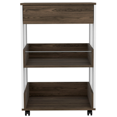 Dundee Kitchen Cart, One Drawer, Two Open Shelves by FM FURNITURE