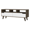 Hamburg TV Stand For TV´s up 52", Four Legs, Three Open Shelves,Two Drawers by FM FURNITURE