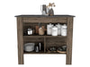 Brooklyn Kitchen Island, Three Concealed Shelves, Four Legs by FM FURNITURE