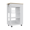 Shelton Kitchen Cart, Two Open Shelves, One Drawer, Four Caster by FM FURNITURE