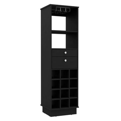 Hype Bar Cabinet, Twelve Wine Cubbies, Two Drawers, One Shelf by FM FURNITURE