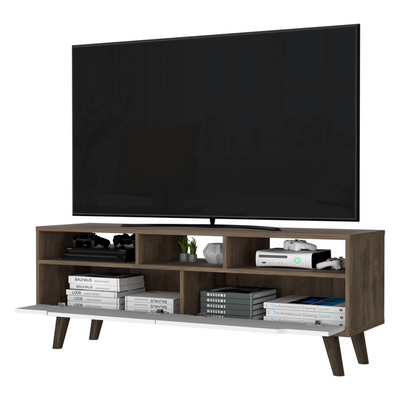 Hamburg TV Stand For TV´s up 52", Four Legs, Three Open Shelves,Two Drawers by FM FURNITURE