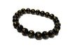 OM Mani Padme Hum gold tone engraved on Black Onyx Bracelet by OMSutra