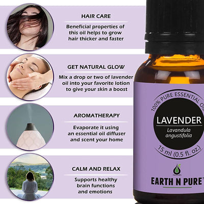 Earth N Pure Lavender & Rose Essential Oils by Distacart