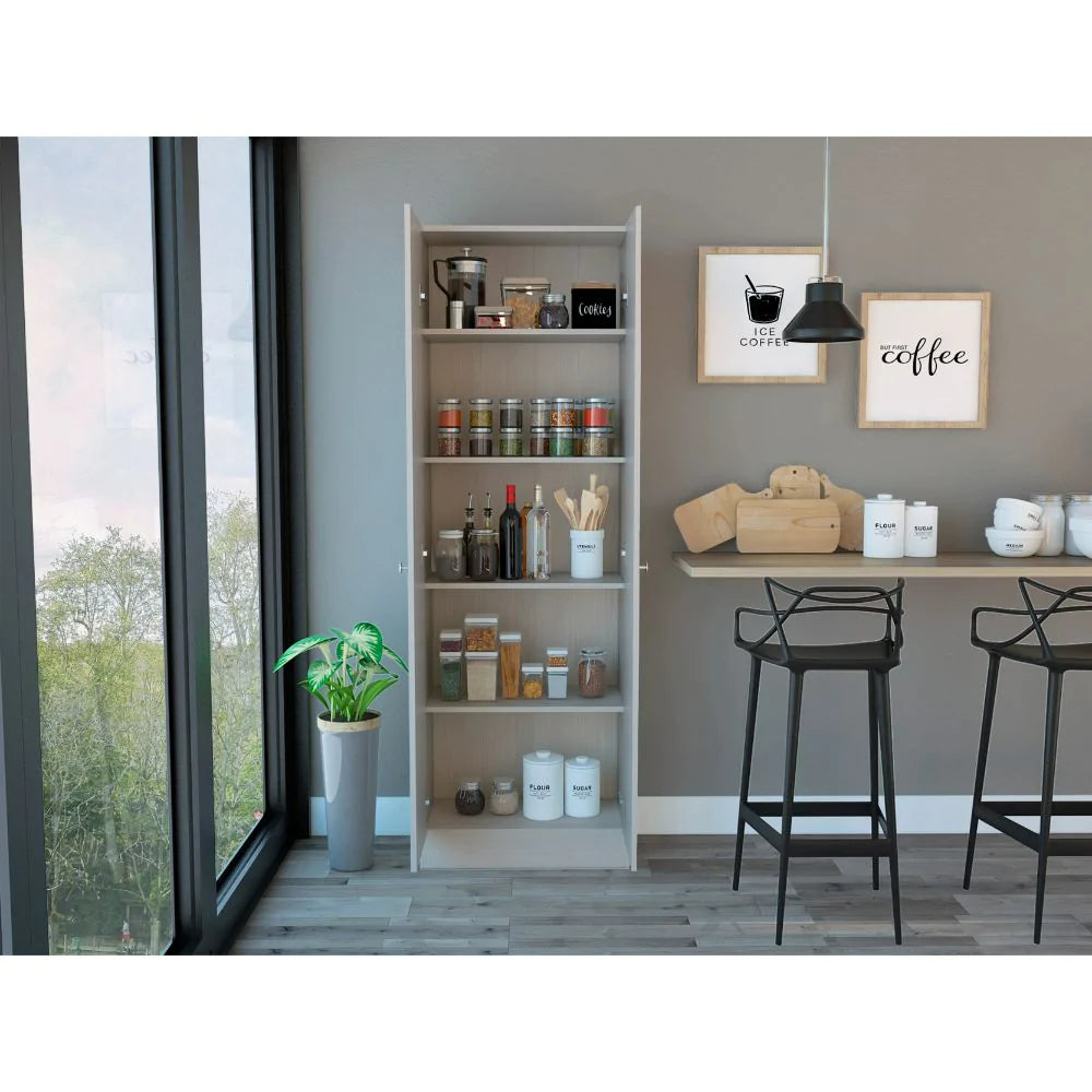 Virginia Double Door Storage Cabinet, Five Shelves by FM FURNITURE