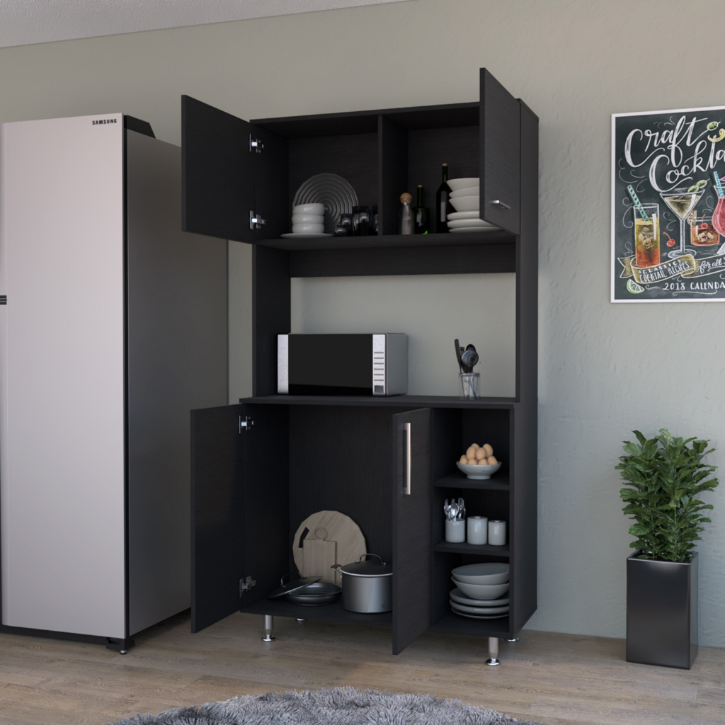 Colorado Pantry Cabinet, Three Open Shelves