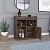 Leeds Bar Cabinet, Single Cabinet, Two Concealed Shelves, Six Cubbies, Surface by FM FURNITURE