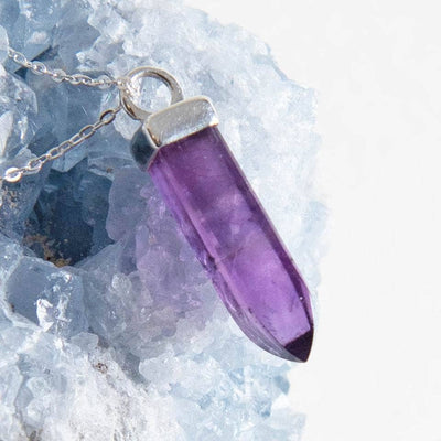 Amethyst Crystal Point Necklace by Tiny Rituals
