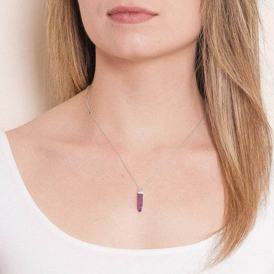 Amethyst Crystal Point Necklace by Tiny Rituals