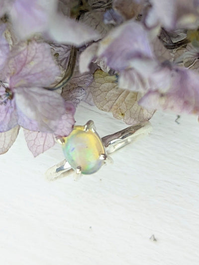 Hammered Opal Ring by Ash & Rose
