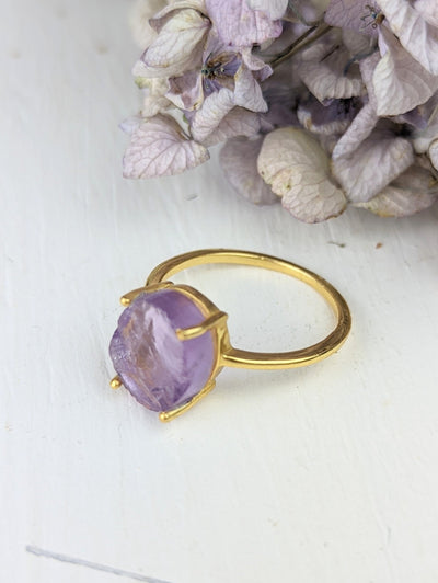 Raw Gem Oval Solitaire Ring - FINAL SALE by Ash & Rose