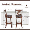 Costway Set of 4 Swivel Bar Stools with Rubber Wood Legs