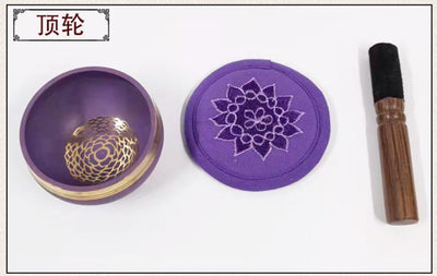 Colorful Nepal Tibetan Singing Bowl 7 Chakras Handmade Copper