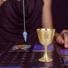 Ritual Cup Tarot Goblet Gold plate Brass Ceremony Moon Divination Astrological Tool Altar