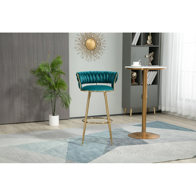 Bar Stool with Chrome Footrest and Base, Swivel, Height Adjustable