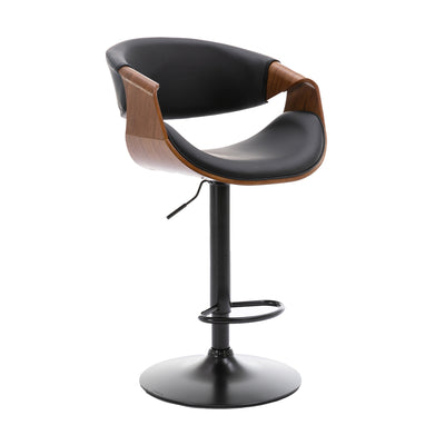 Adjustable/Swivel Bar Stool, PU Leather black Bent wood Bar Chair 1pcs/ctn.