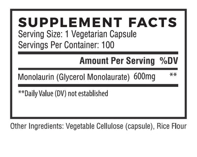 Premium Monolaurin 600mg by Natural Cure Labs