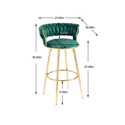 Bar Stool with Chrome Footrest and Base, Swivel, Height Adjustable