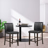 CostwaySet of 4 Bar Stools PVC Leather Counter Height (Black)