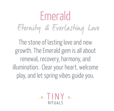 Emerald Silver Stud Earrings by Tiny Rituals