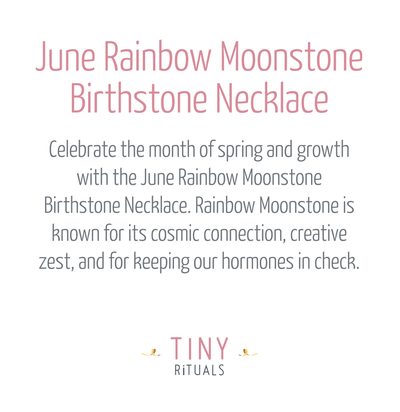 June Rainbow Moonstone Birthstone Necklace by Tiny Rituals