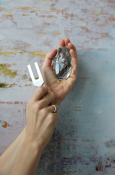 Sound Healing Crystal Kit - Tuning Fork and Hand Crystal Dish Set by Ariana Ost
