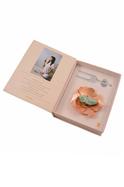Sound Healing Crystal Kit - Tuning Fork and Flower Crystal Dish Set by Ariana Ost