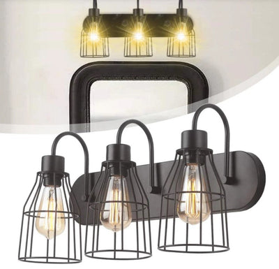 3-Lamp Industrial Barn Wall Metal Sconce Light Fixture