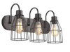 3-Lamp Industrial Barn Wall Metal Sconce Light Fixture