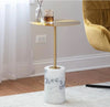 Side Table in Gold and Marble Stone by Blak Hom