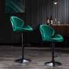 Bar Stools Set of 2 - with Back and Footrest, Counter Height, Green