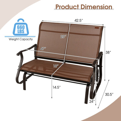 2-Person Glider Bench with High Back