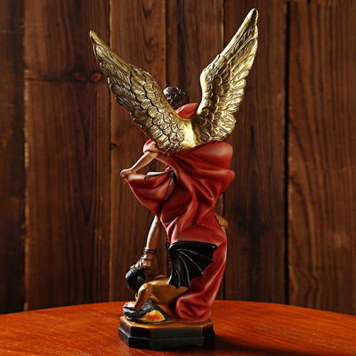 Archangel St. Michael Statue, Michael Archangel of Heaven Defeating Lucifer