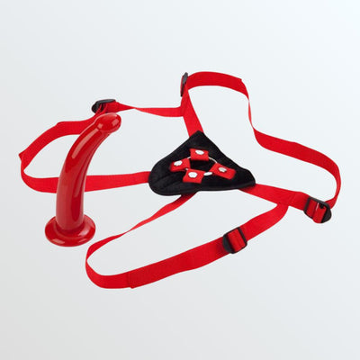 Sophia's Red Rider Strap-On Harness and Dong by Condomania.com