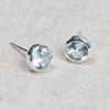 Blue Topaz Silver Stud Earrings by Tiny Rituals