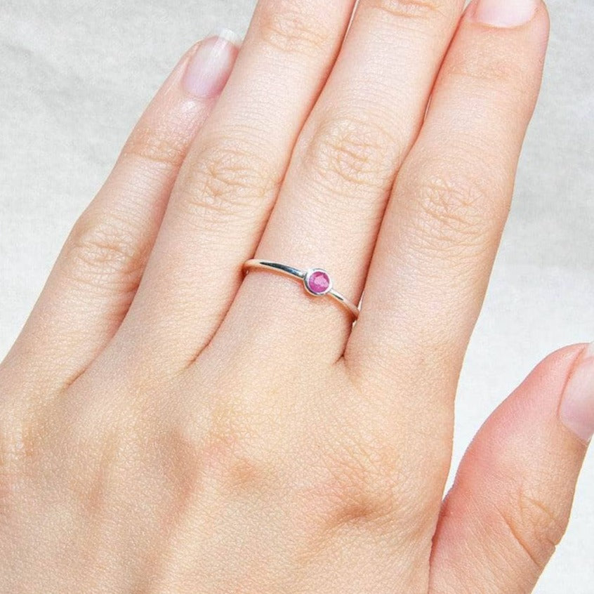 Ruby Silver Ring by Tiny Rituals