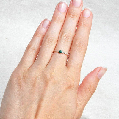 Malachite Silver Ring by Tiny Rituals
