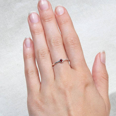 Garnet Silver Ring by Tiny Rituals
