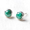 Malachite Silver Stud Earrings by Tiny Rituals